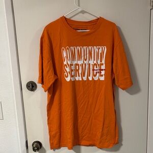 Heron Preston Orange "Community Service" Short Sleeve Tee